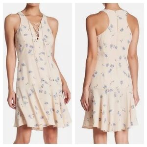 Line & Dot Floral Dress Mini Spring Tassel Flirt